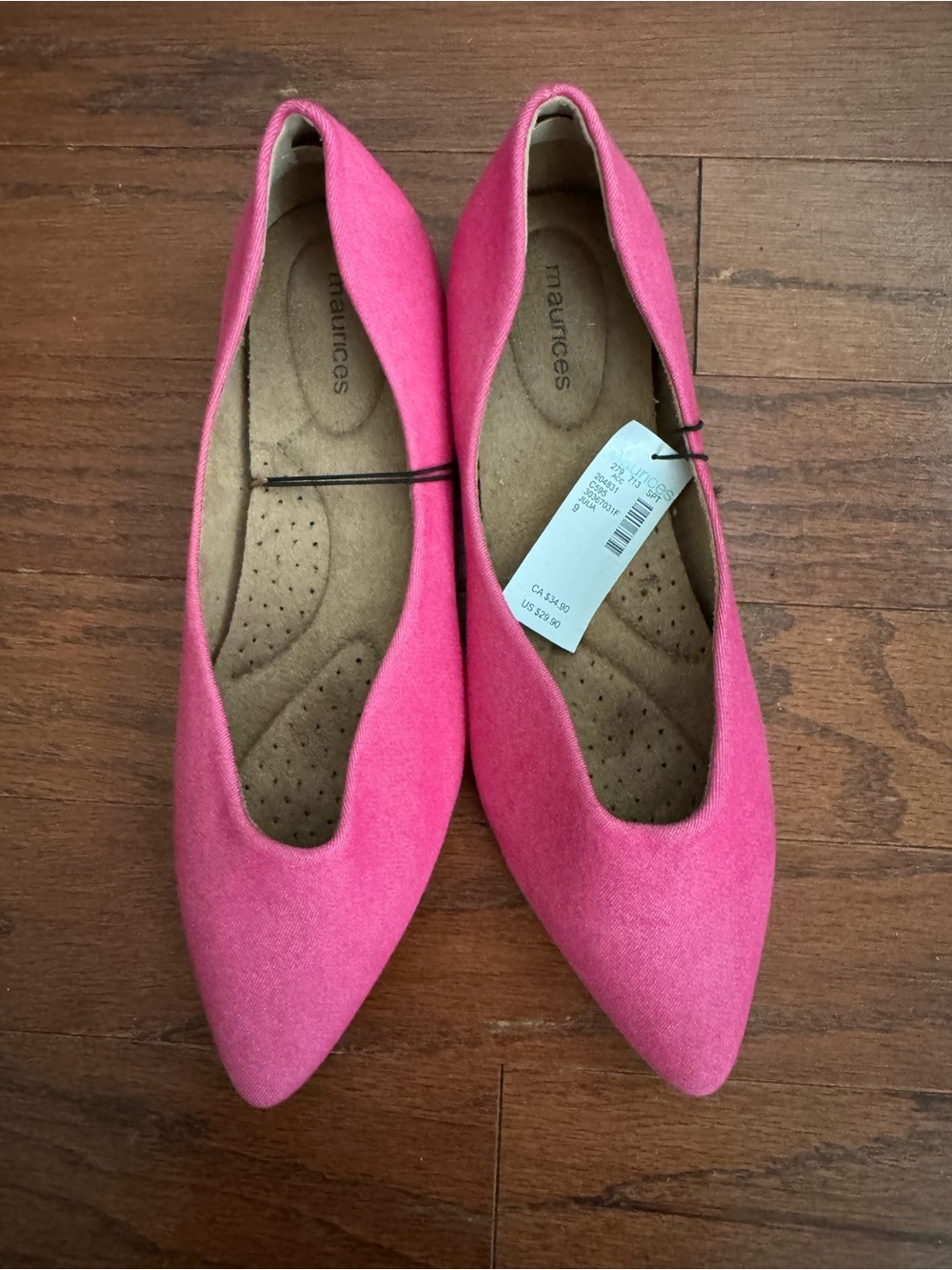 Maurices Hot Pink Pointed Toe Flats